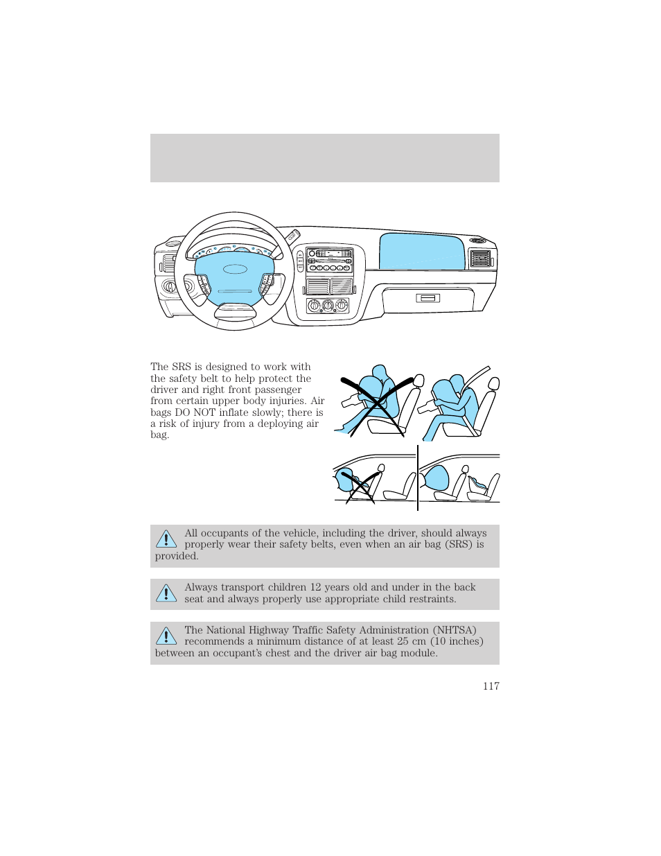 Seating and safety restraints | FORD 2003 Explorer v.3 User Manual | Page 117 / 280