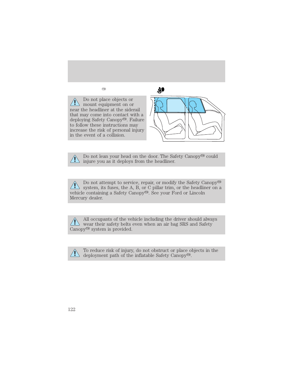 Seating and safety restraints | FORD 2003 Explorer v.3 User Manual | Page 122 / 280