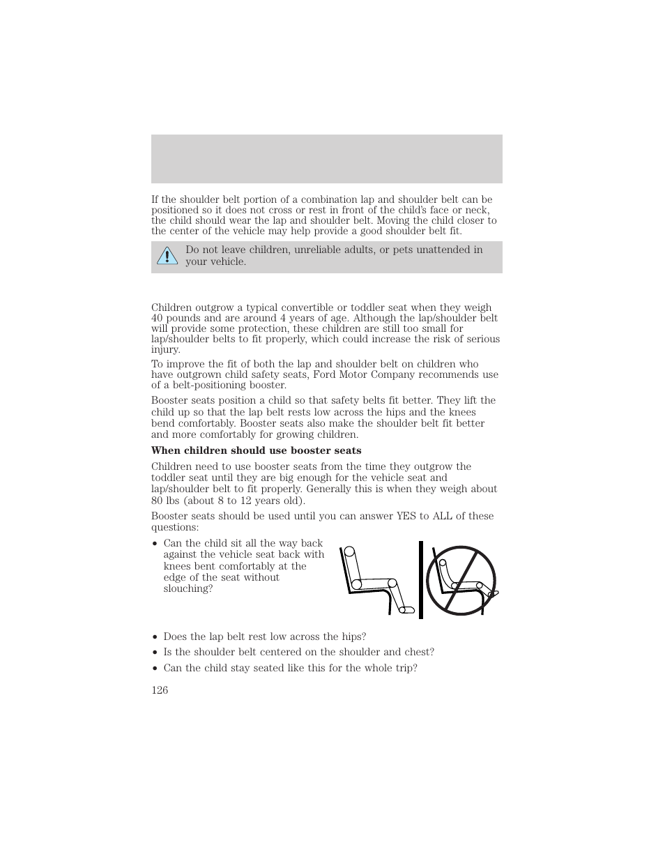 Seating and safety restraints | FORD 2003 Explorer v.3 User Manual | Page 126 / 280