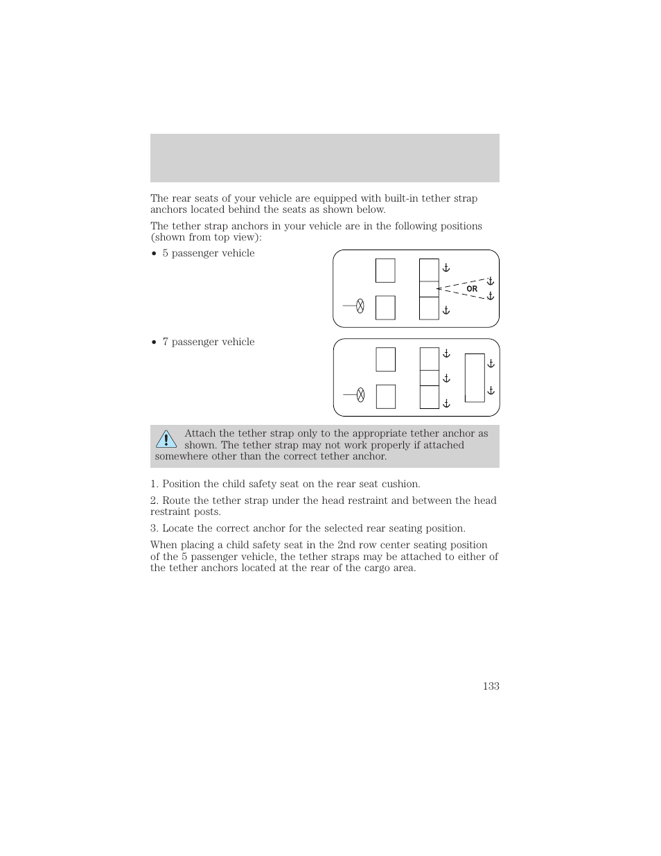 Seating and safety restraints | FORD 2003 Explorer v.3 User Manual | Page 133 / 280