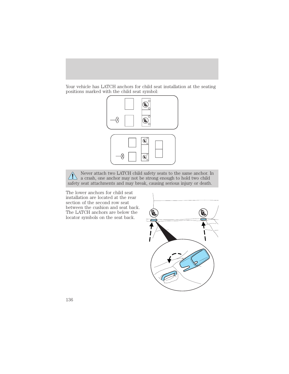 Seating and safety restraints | FORD 2003 Explorer v.3 User Manual | Page 136 / 280