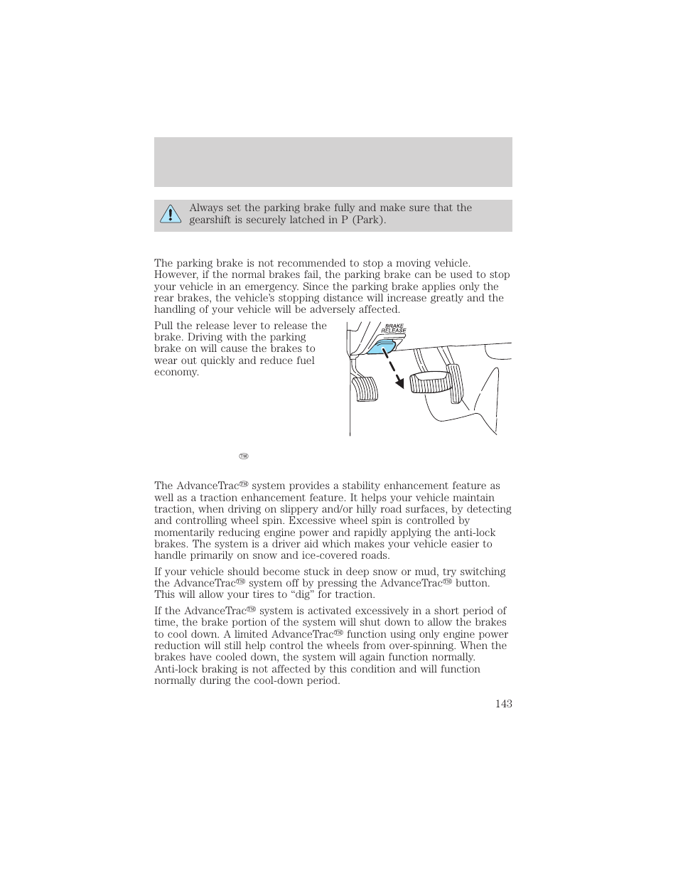 Driving | FORD 2003 Explorer v.3 User Manual | Page 143 / 280