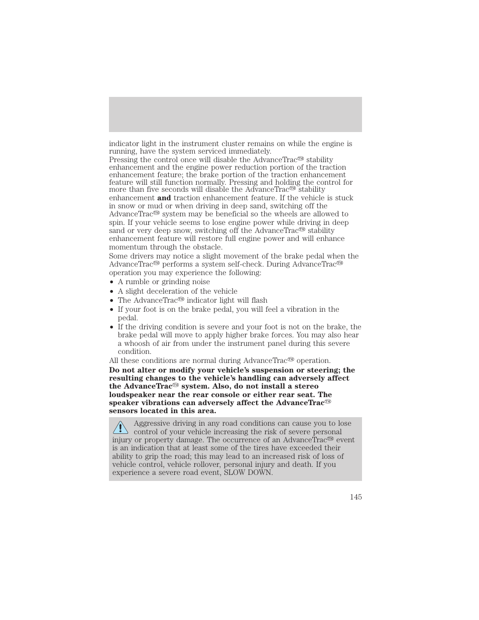 Driving | FORD 2003 Explorer v.3 User Manual | Page 145 / 280