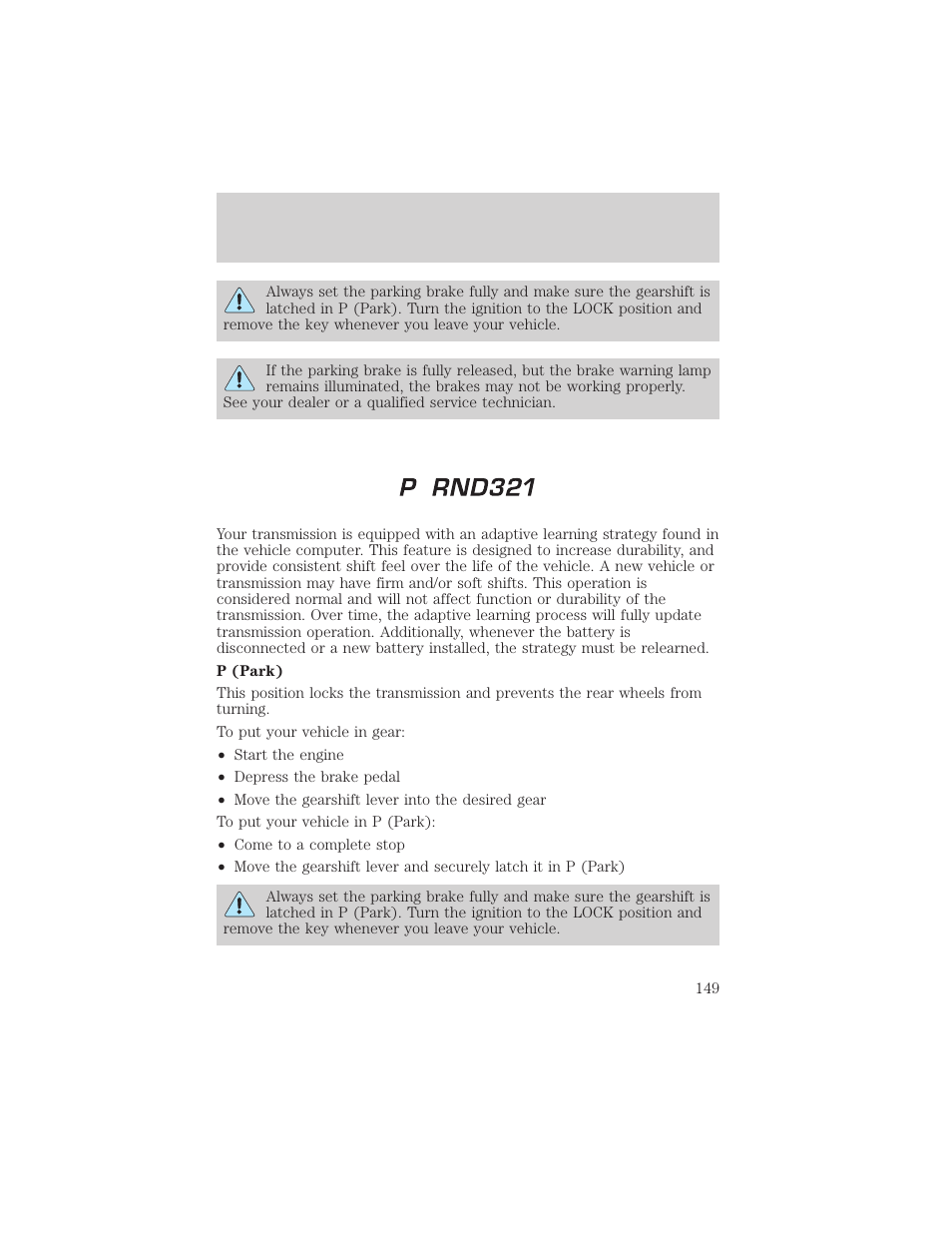 Driving | FORD 2003 Explorer v.3 User Manual | Page 149 / 280