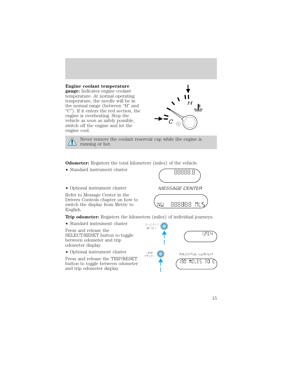 Instrument cluster | FORD 2003 Explorer v.3 User Manual | Page 15 / 280