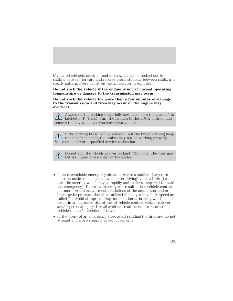 Driving | FORD 2003 Explorer v.3 User Manual | Page 165 / 280