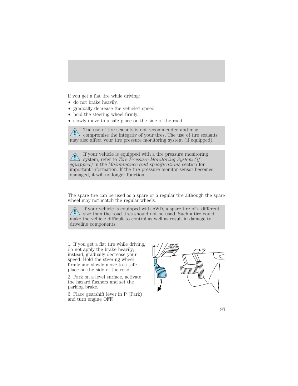 Roadside emergencies | FORD 2003 Explorer v.3 User Manual | Page 193 / 280