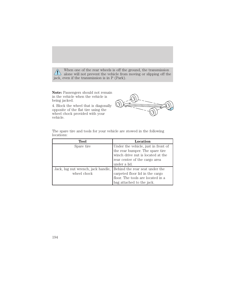 Roadside emergencies | FORD 2003 Explorer v.3 User Manual | Page 194 / 280
