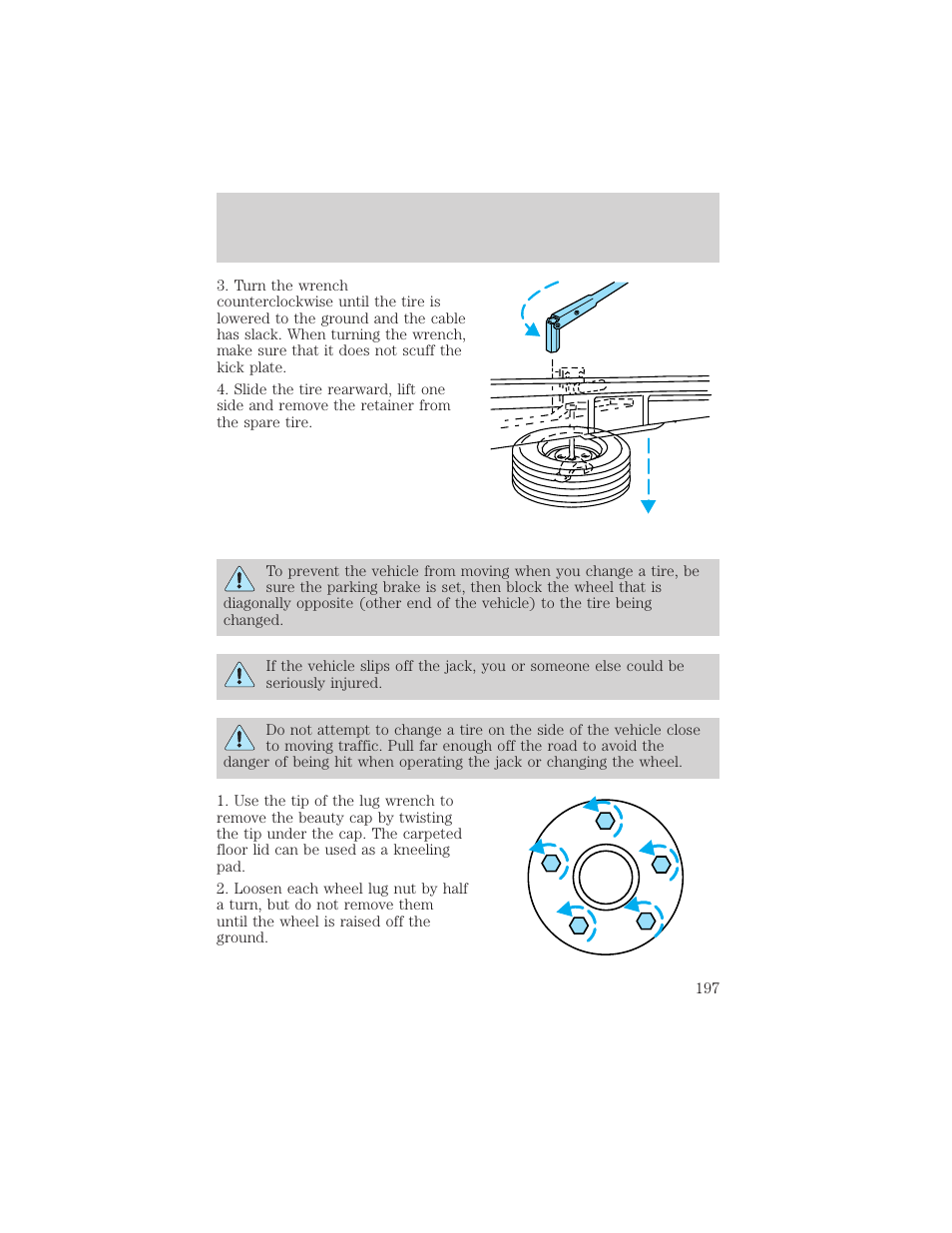 Roadside emergencies | FORD 2003 Explorer v.3 User Manual | Page 197 / 280