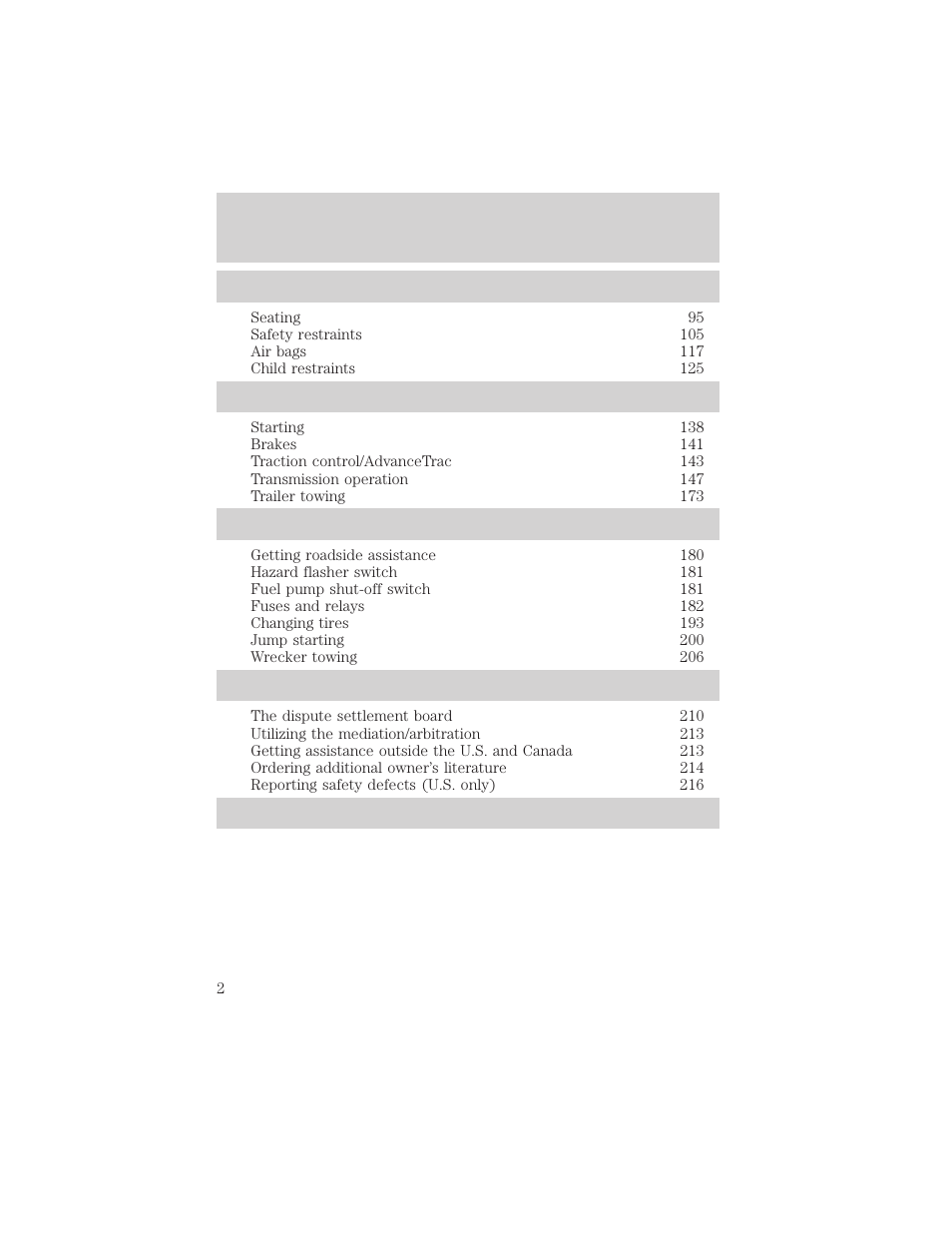 FORD 2003 Explorer v.3 User Manual | Page 2 / 280