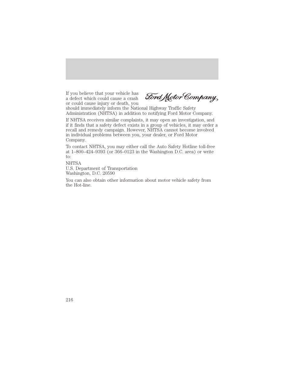 Customer assistance | FORD 2003 Explorer v.3 User Manual | Page 216 / 280