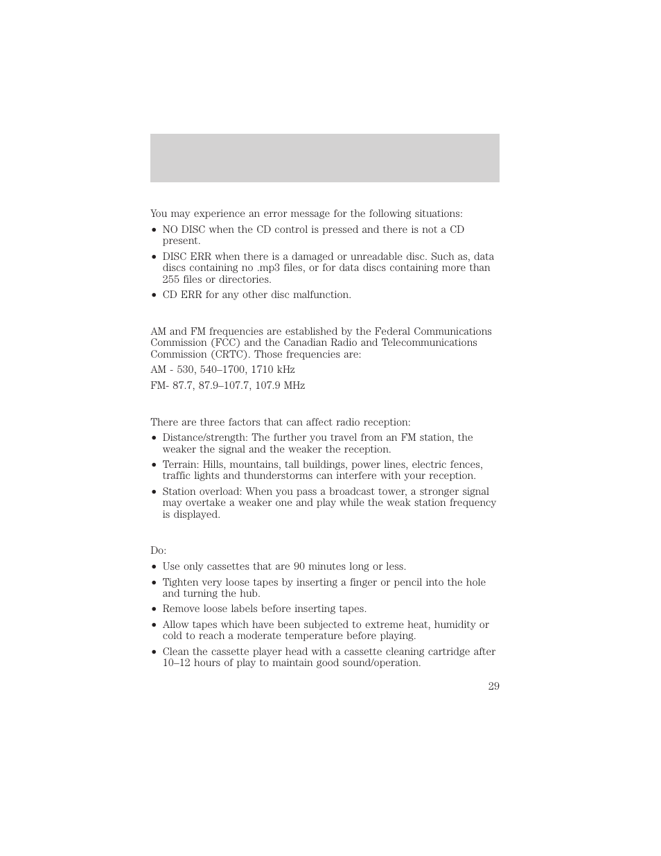 Entertainment systems | FORD 2003 Explorer v.3 User Manual | Page 29 / 280