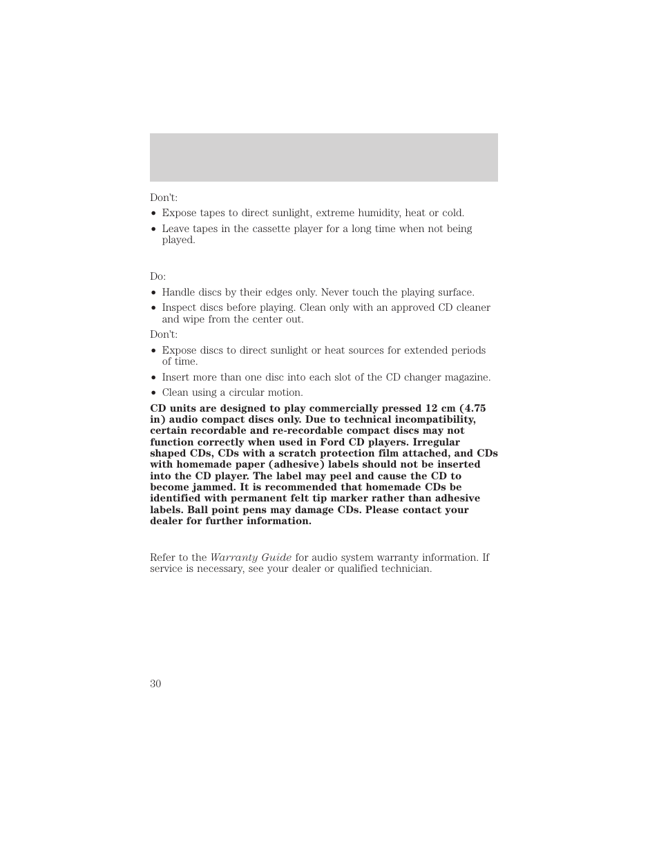 Entertainment systems | FORD 2003 Explorer v.3 User Manual | Page 30 / 280