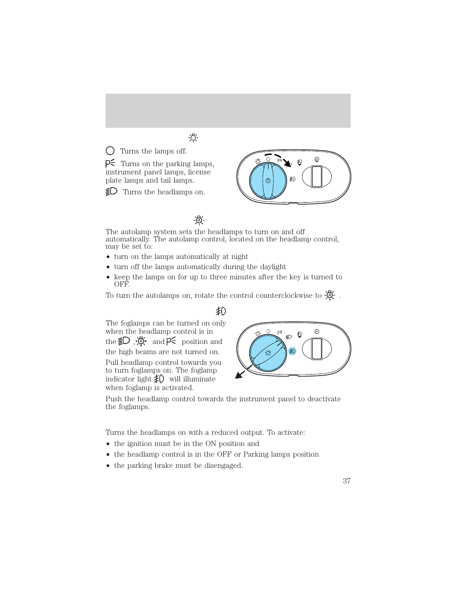 Lights | FORD 2003 Explorer v.3 User Manual | Page 37 / 280