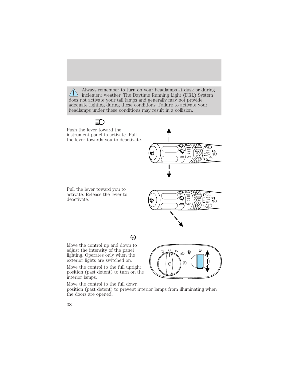 Lights | FORD 2003 Explorer v.3 User Manual | Page 38 / 280