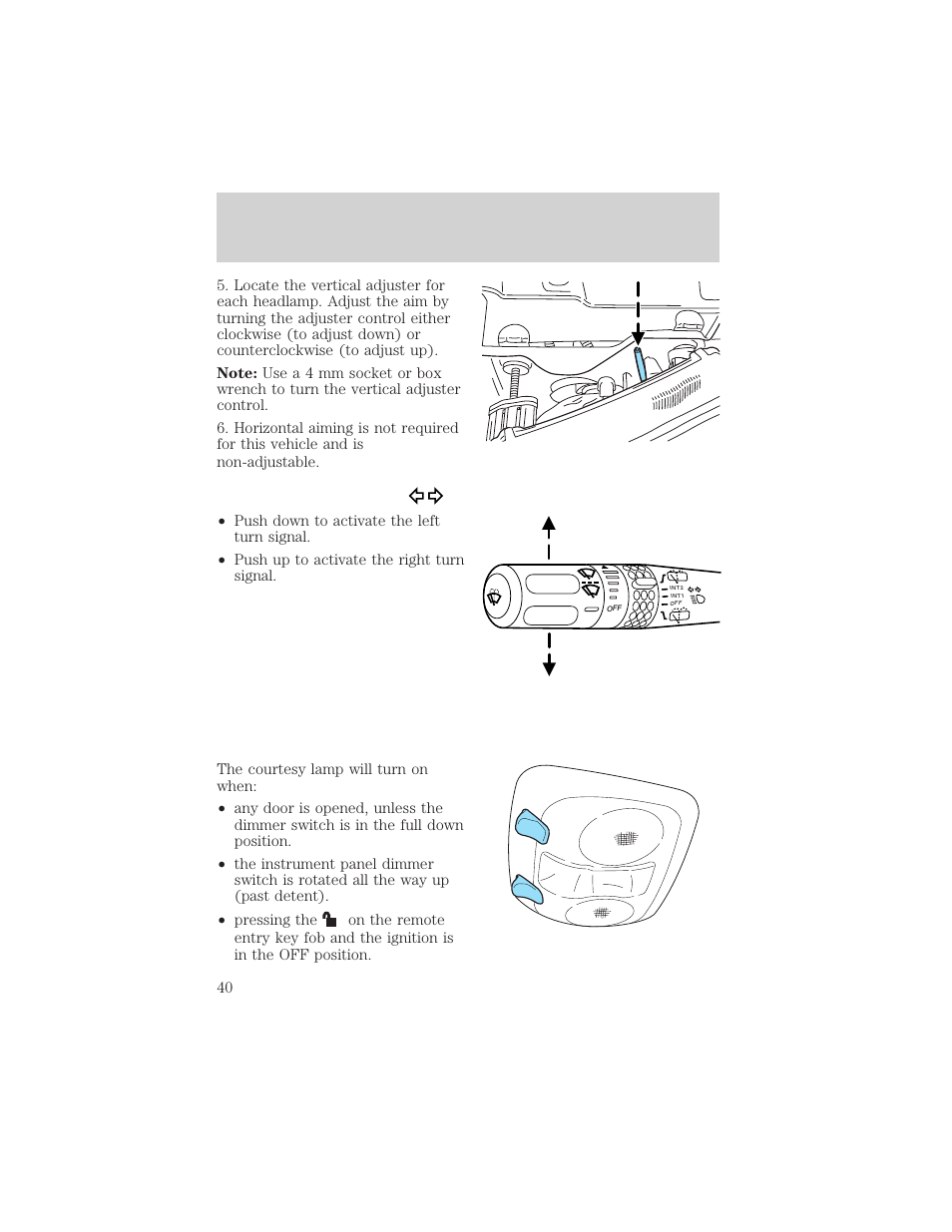 Lights | FORD 2003 Explorer v.3 User Manual | Page 40 / 280