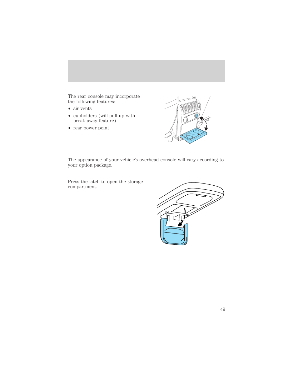 Driver controls | FORD 2003 Explorer v.3 User Manual | Page 49 / 280