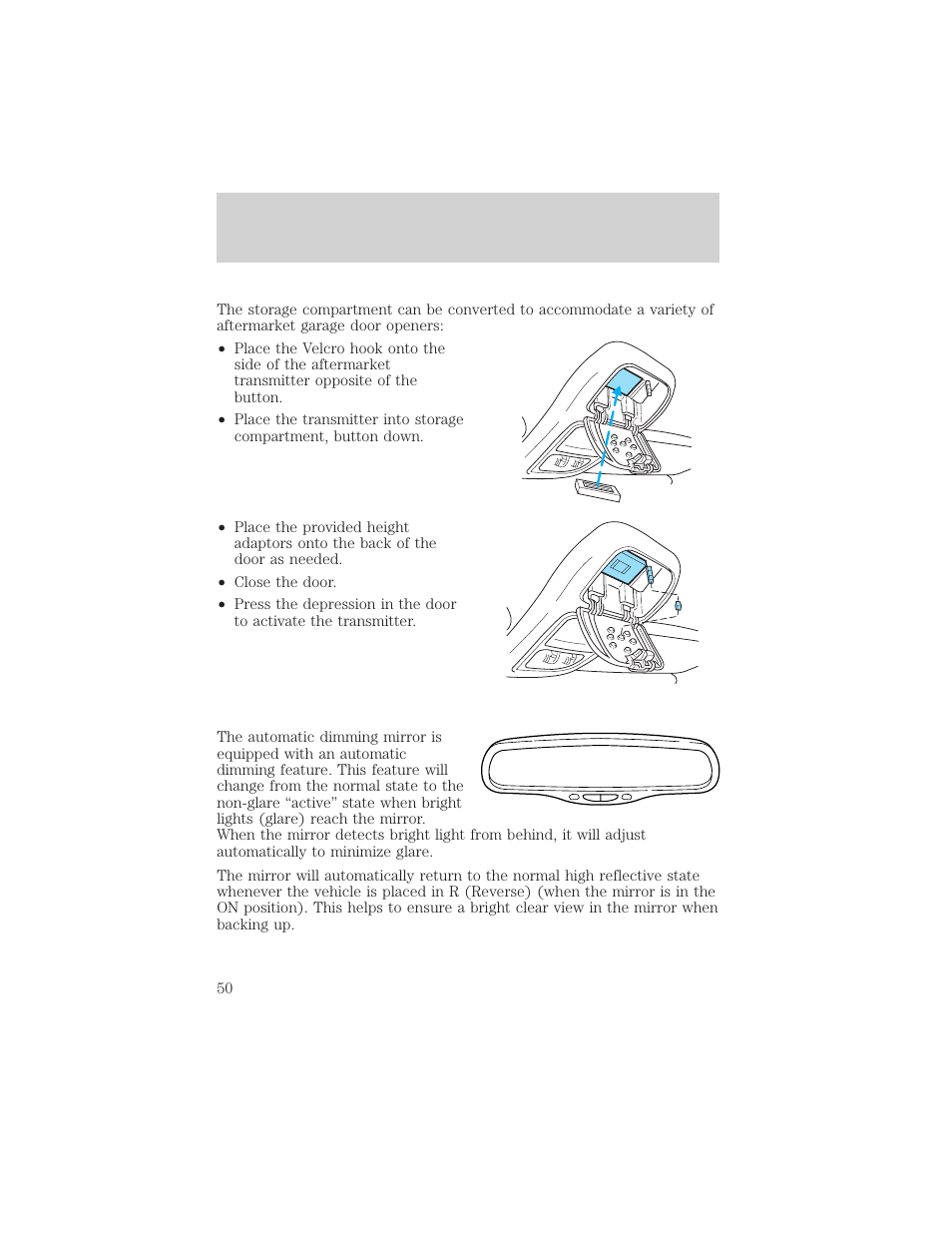 Driver controls | FORD 2003 Explorer v.3 User Manual | Page 50 / 280
