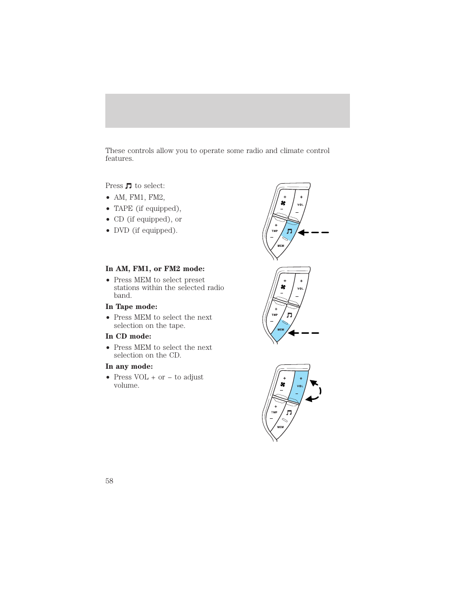 Driver controls | FORD 2003 Explorer v.3 User Manual | Page 58 / 280