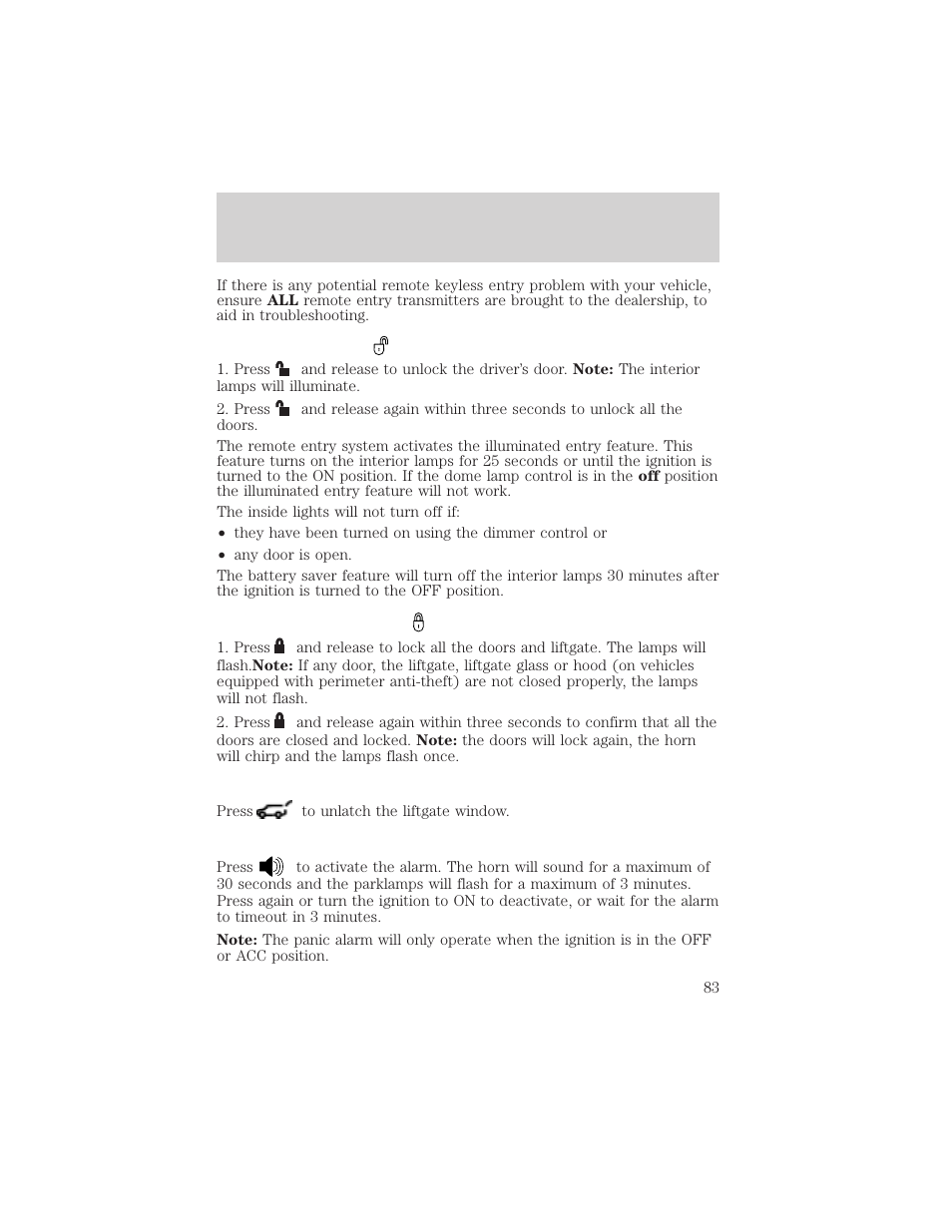 Locks and security | FORD 2003 Explorer v.3 User Manual | Page 83 / 280