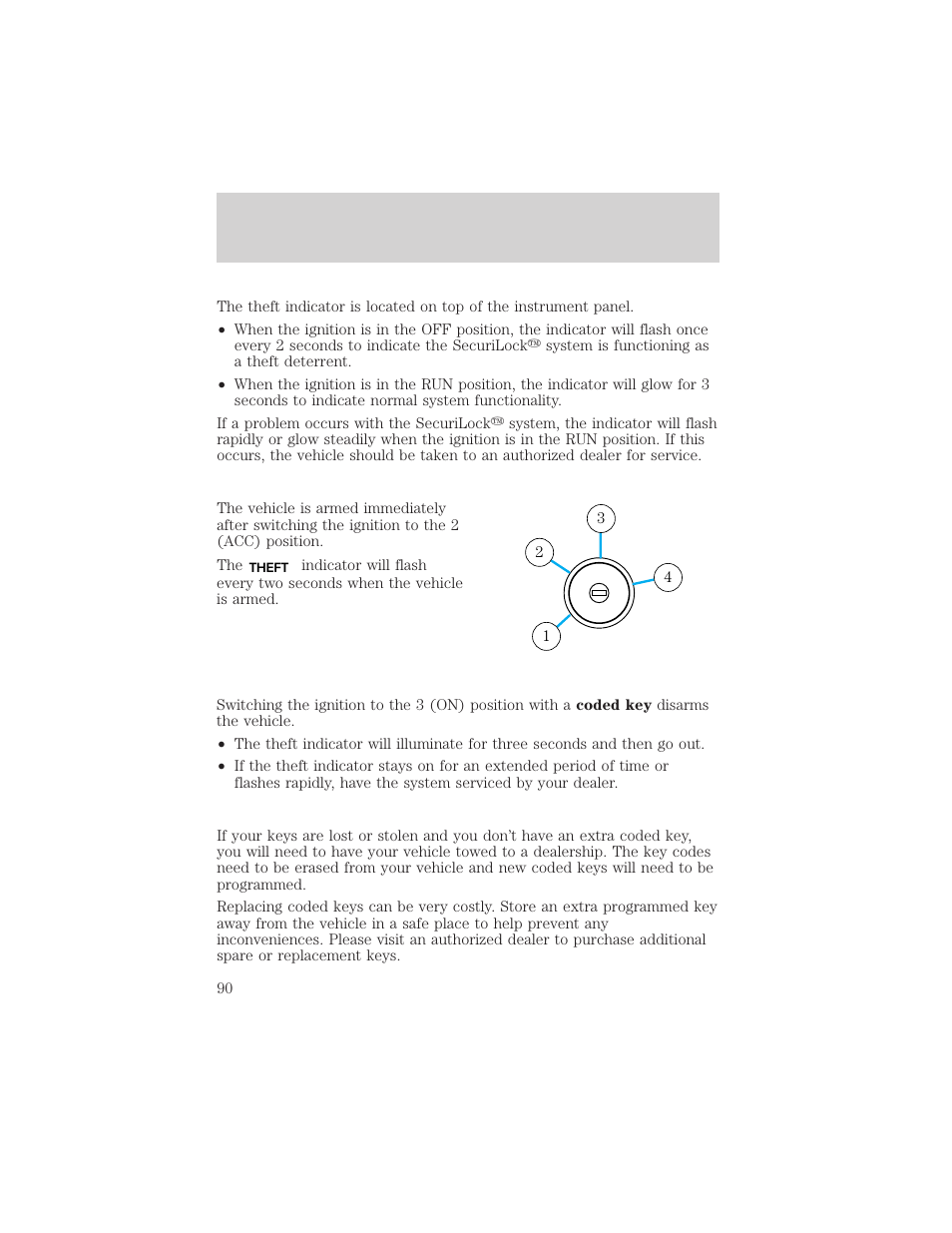 Locks and security | FORD 2003 Explorer v.3 User Manual | Page 90 / 280