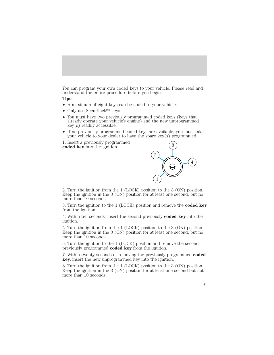 Locks and security | FORD 2003 Explorer v.3 User Manual | Page 91 / 280