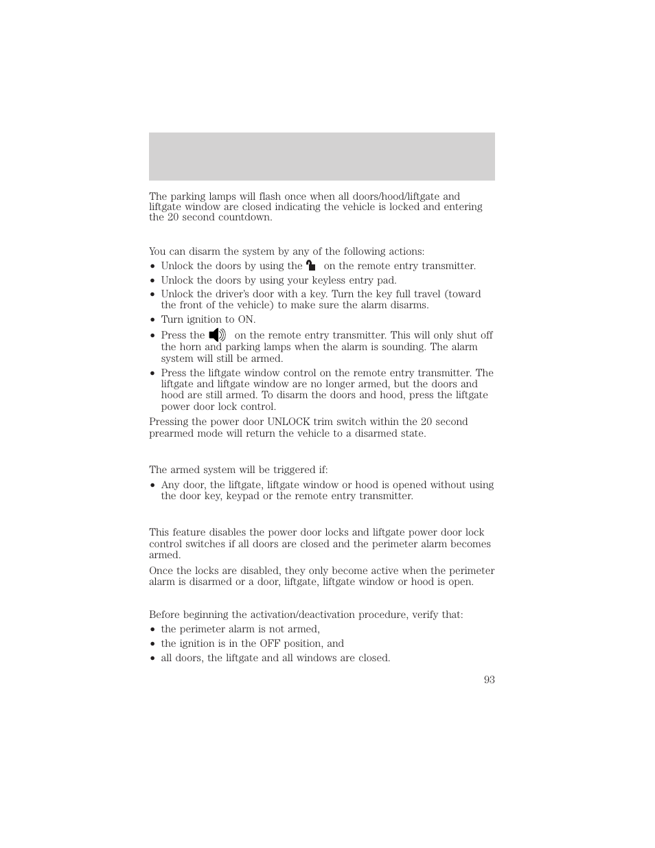 Locks and security | FORD 2003 Explorer v.3 User Manual | Page 93 / 280