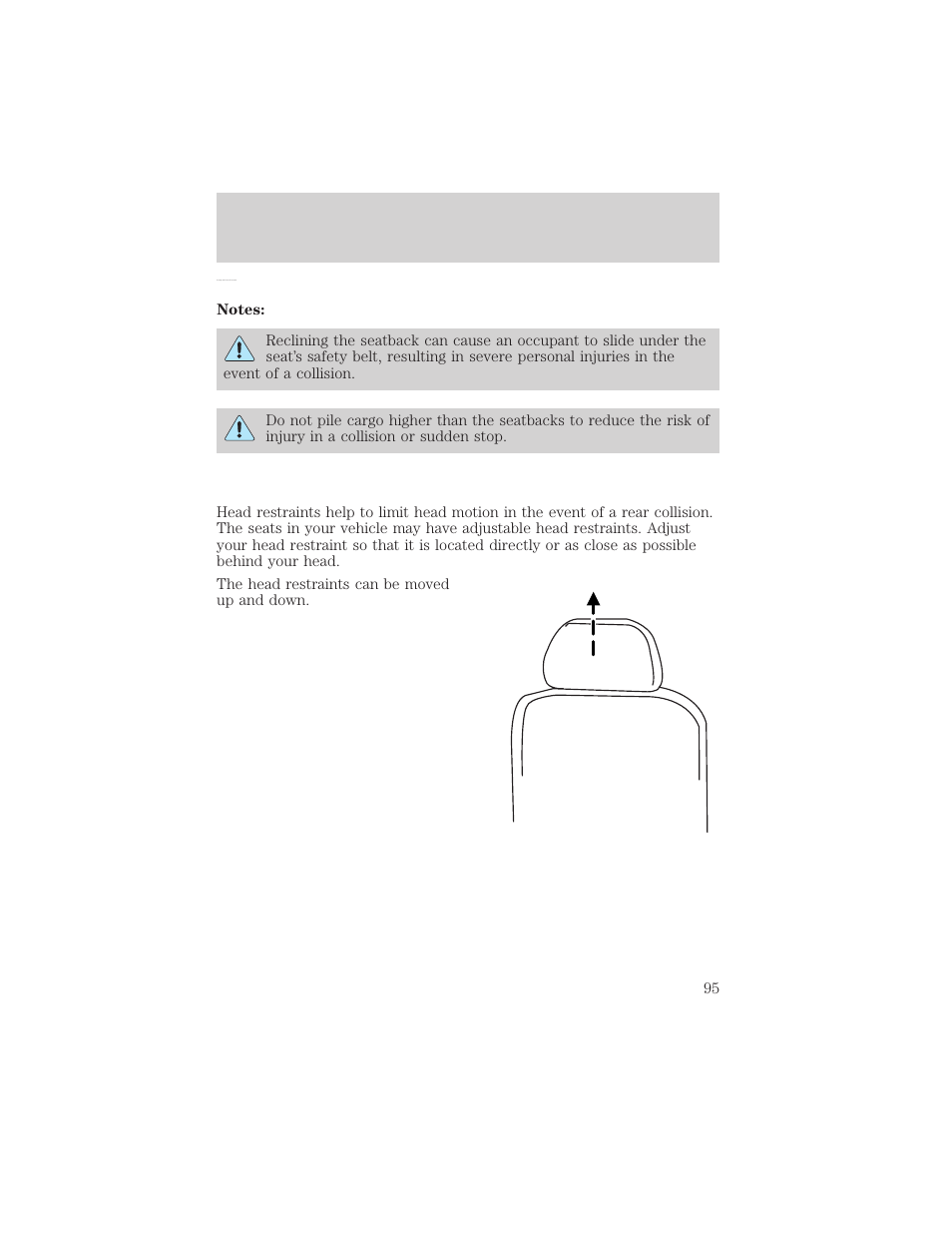 Seating and safety restraints | FORD 2003 Explorer v.3 User Manual | Page 95 / 280