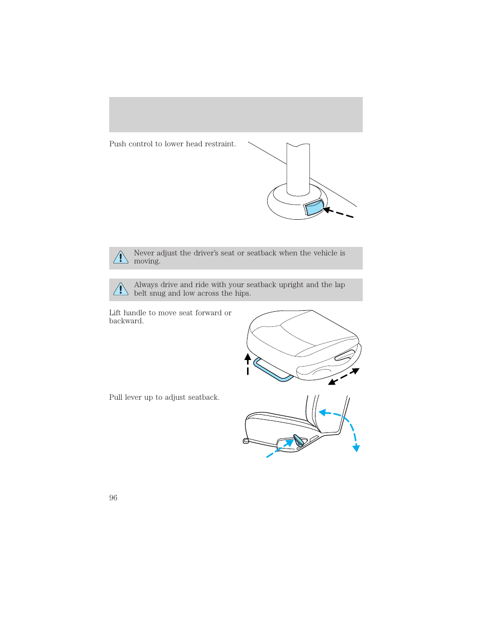 Seating and safety restraints | FORD 2003 Explorer v.3 User Manual | Page 96 / 280