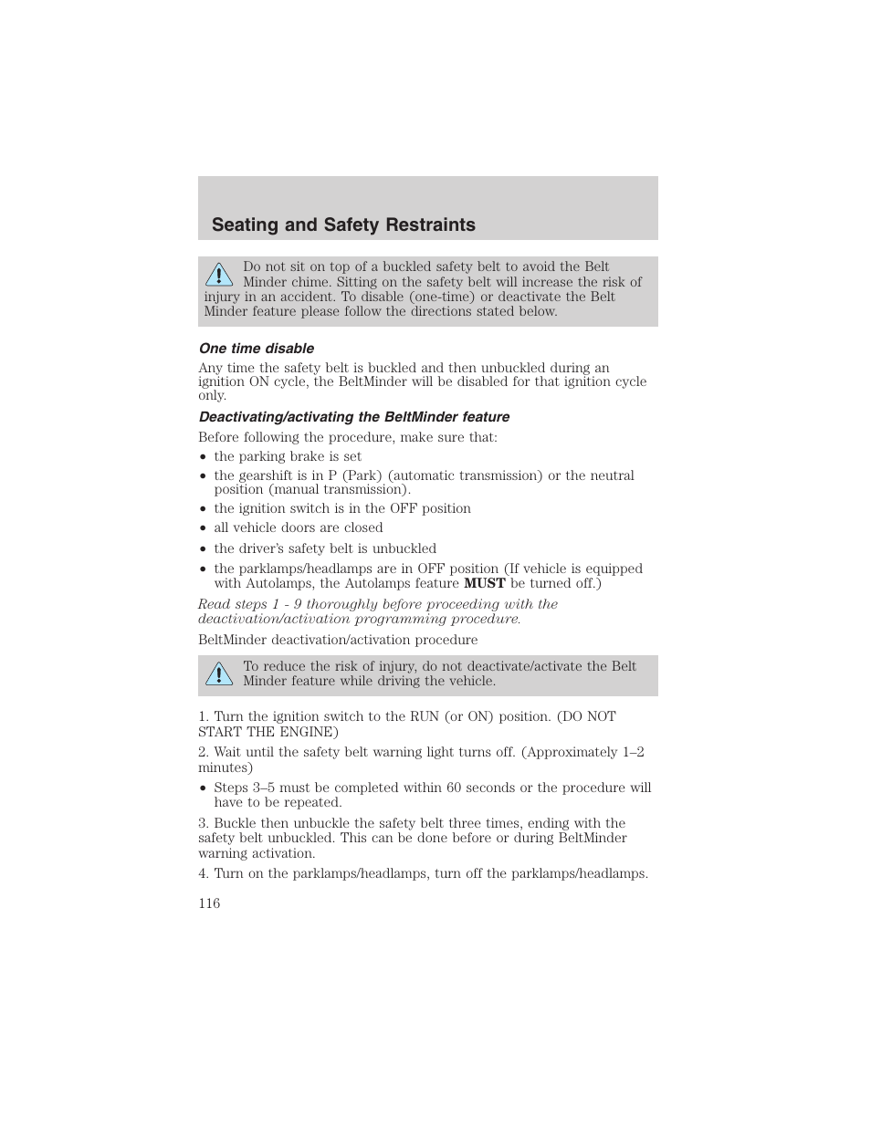 Seating and safety restraints | FORD 2003 Explorer v.4 User Manual | Page 116 / 280