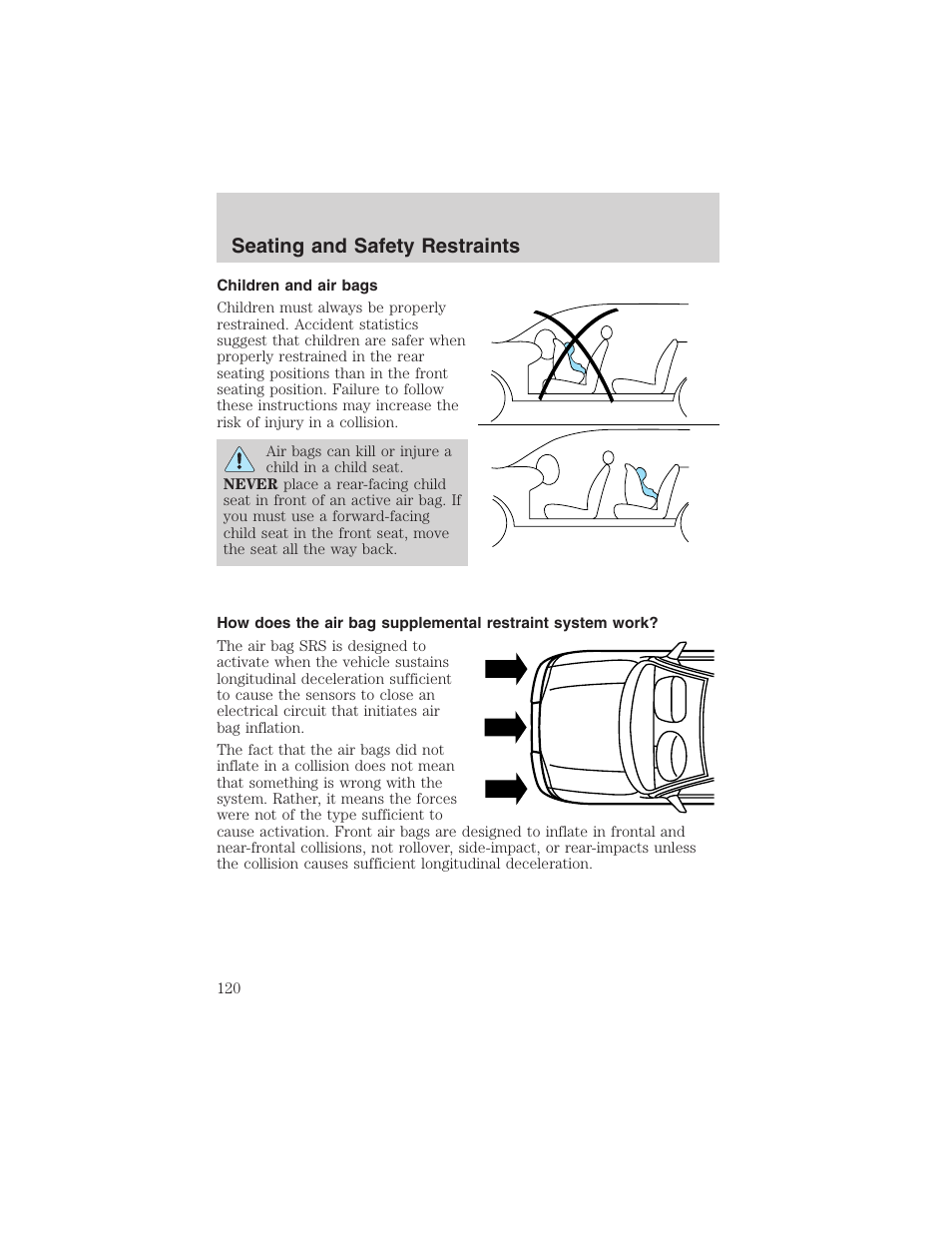 Seating and safety restraints | FORD 2003 Explorer v.4 User Manual | Page 120 / 280