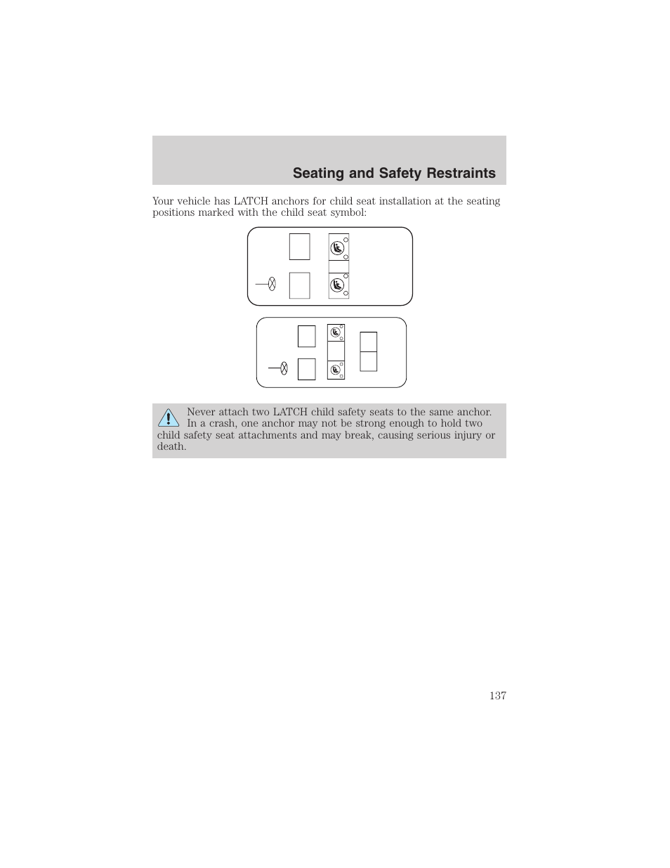Seating and safety restraints | FORD 2003 Explorer v.4 User Manual | Page 137 / 280