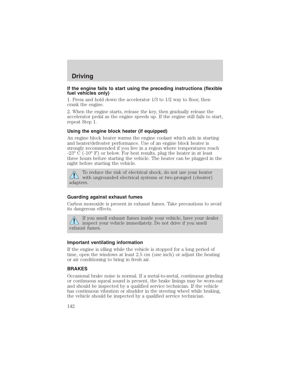 Driving | FORD 2003 Explorer v.4 User Manual | Page 142 / 280