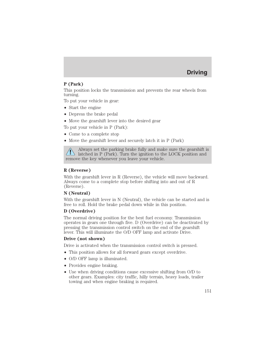 Driving | FORD 2003 Explorer v.4 User Manual | Page 151 / 280