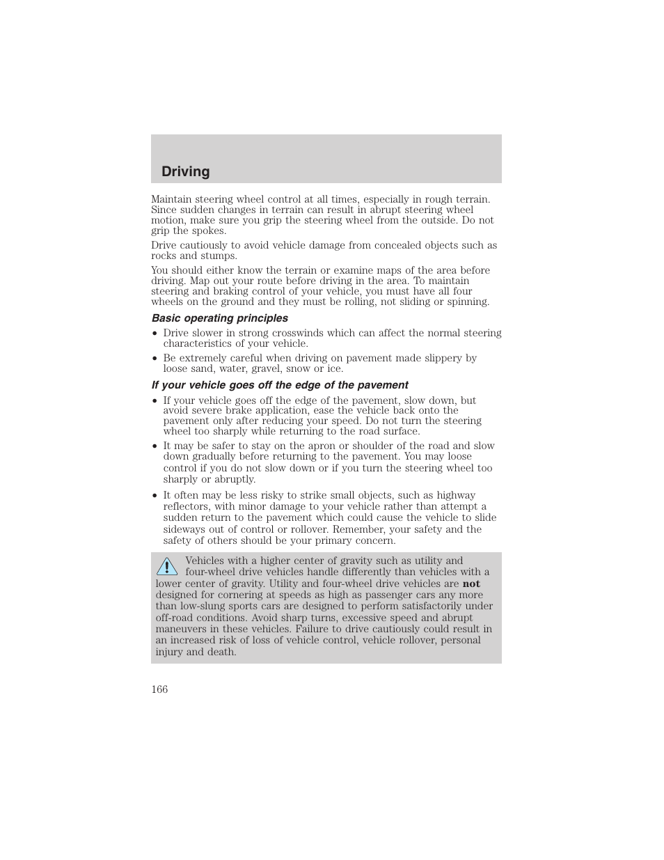 Driving | FORD 2003 Explorer v.4 User Manual | Page 166 / 280