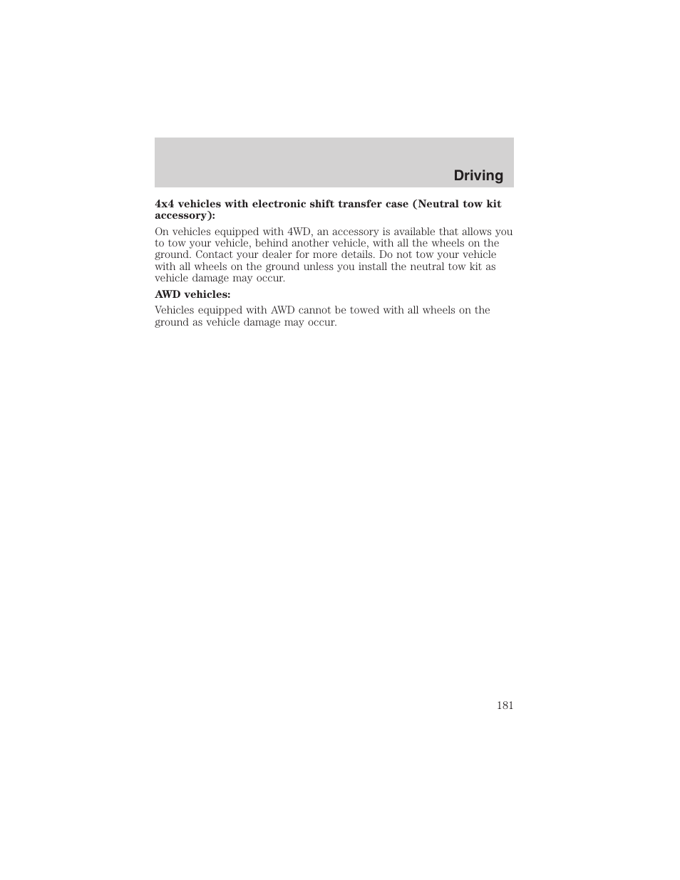 Driving | FORD 2003 Explorer v.4 User Manual | Page 181 / 280
