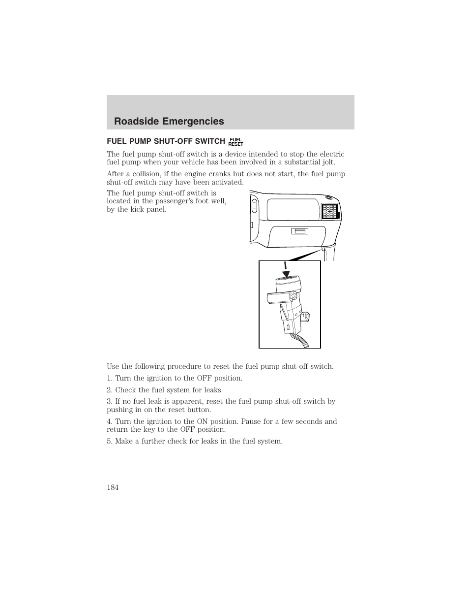 Roadside emergencies | FORD 2003 Explorer v.4 User Manual | Page 184 / 280