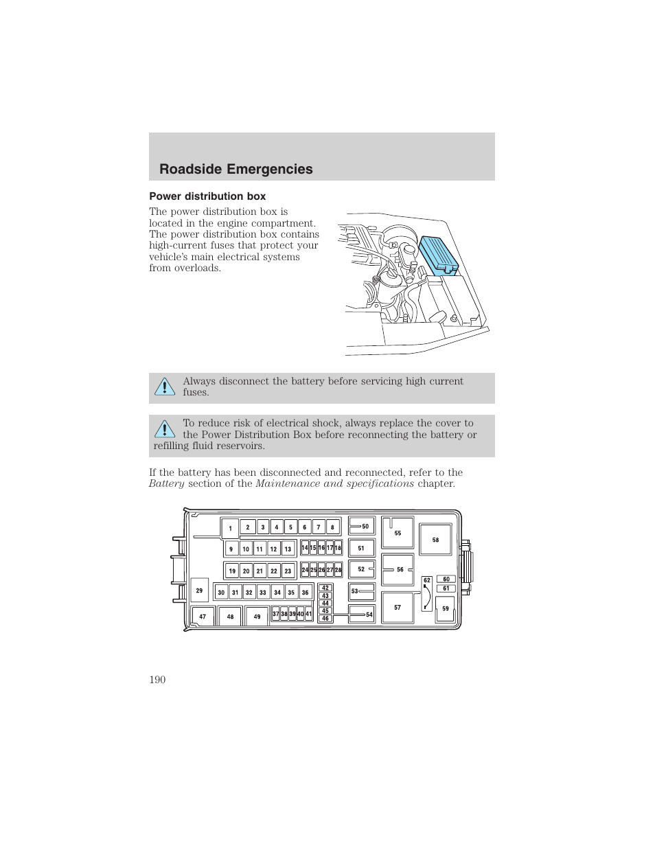 Roadside emergencies | FORD 2003 Explorer v.4 User Manual | Page 190 / 280