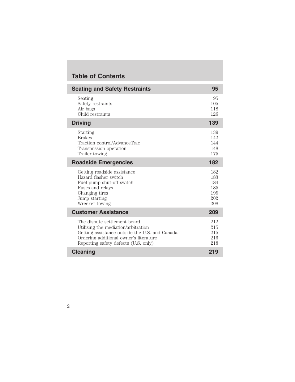 FORD 2003 Explorer v.4 User Manual | Page 2 / 280