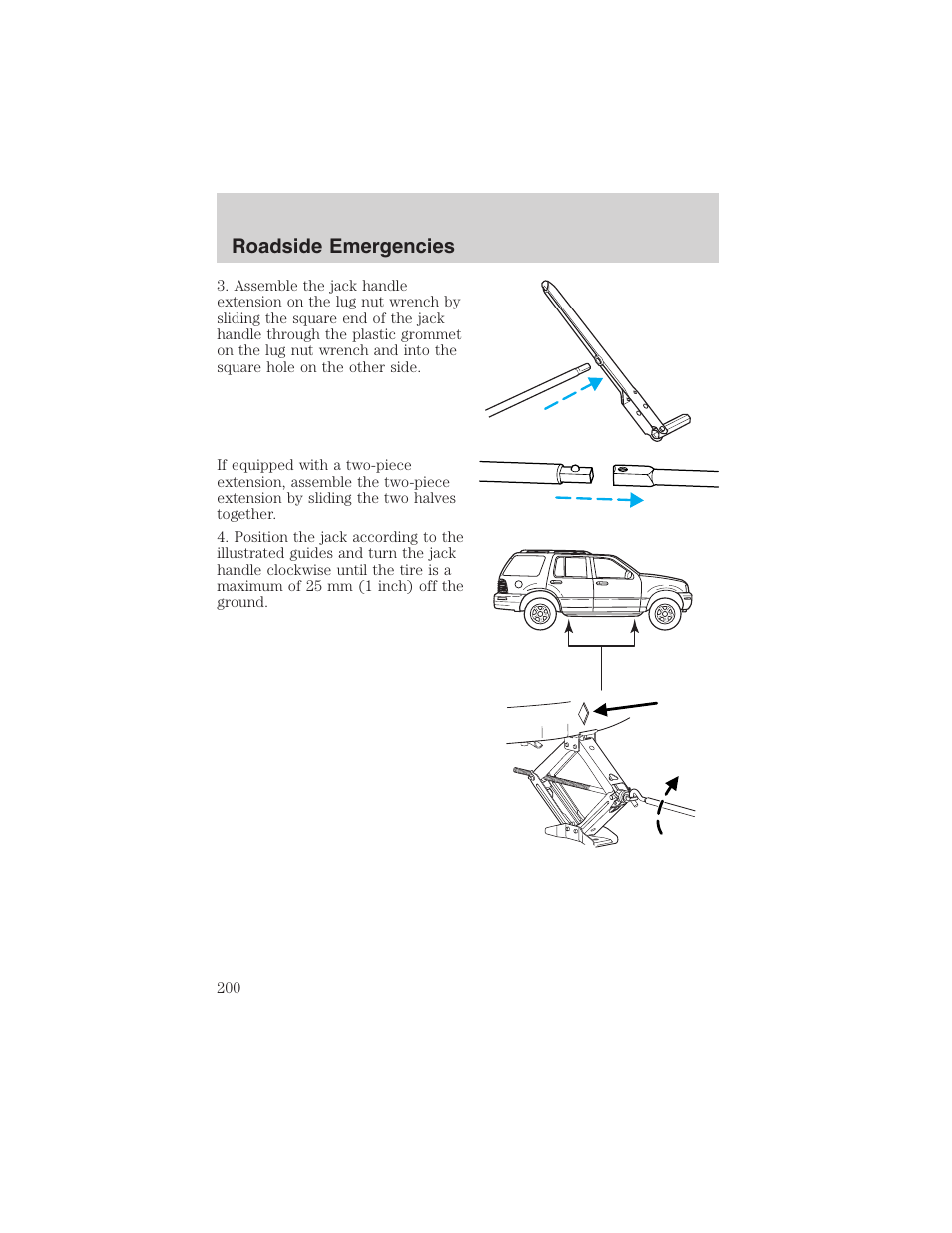 Roadside emergencies | FORD 2003 Explorer v.4 User Manual | Page 200 / 280