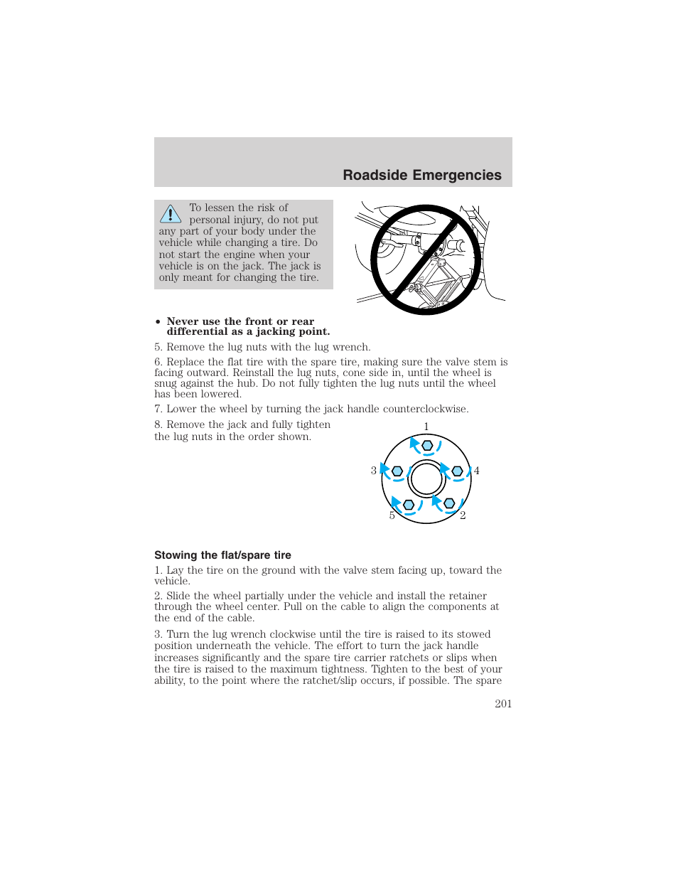 Roadside emergencies | FORD 2003 Explorer v.4 User Manual | Page 201 / 280