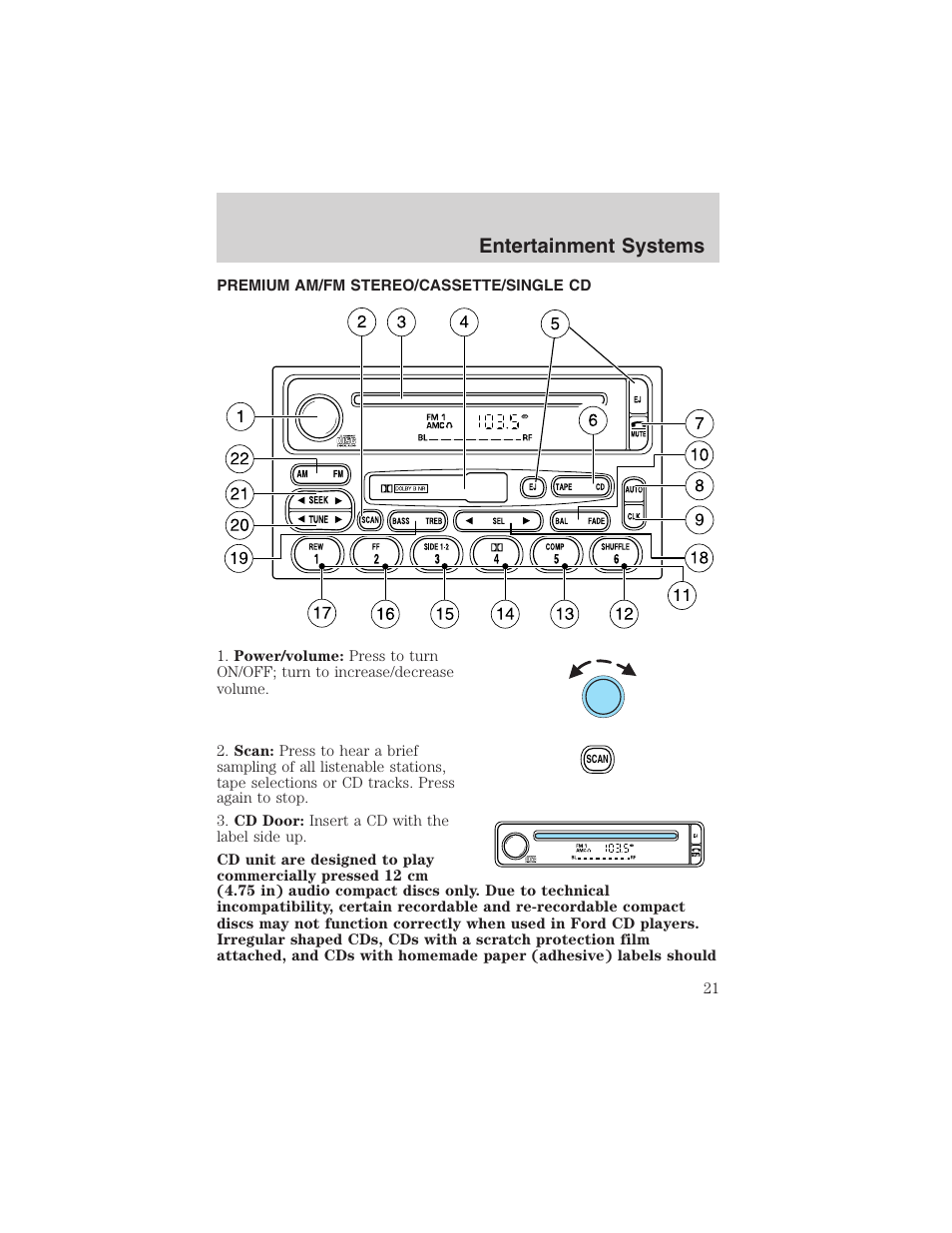 Entertainment systems | FORD 2003 Explorer v.4 User Manual | Page 21 / 280