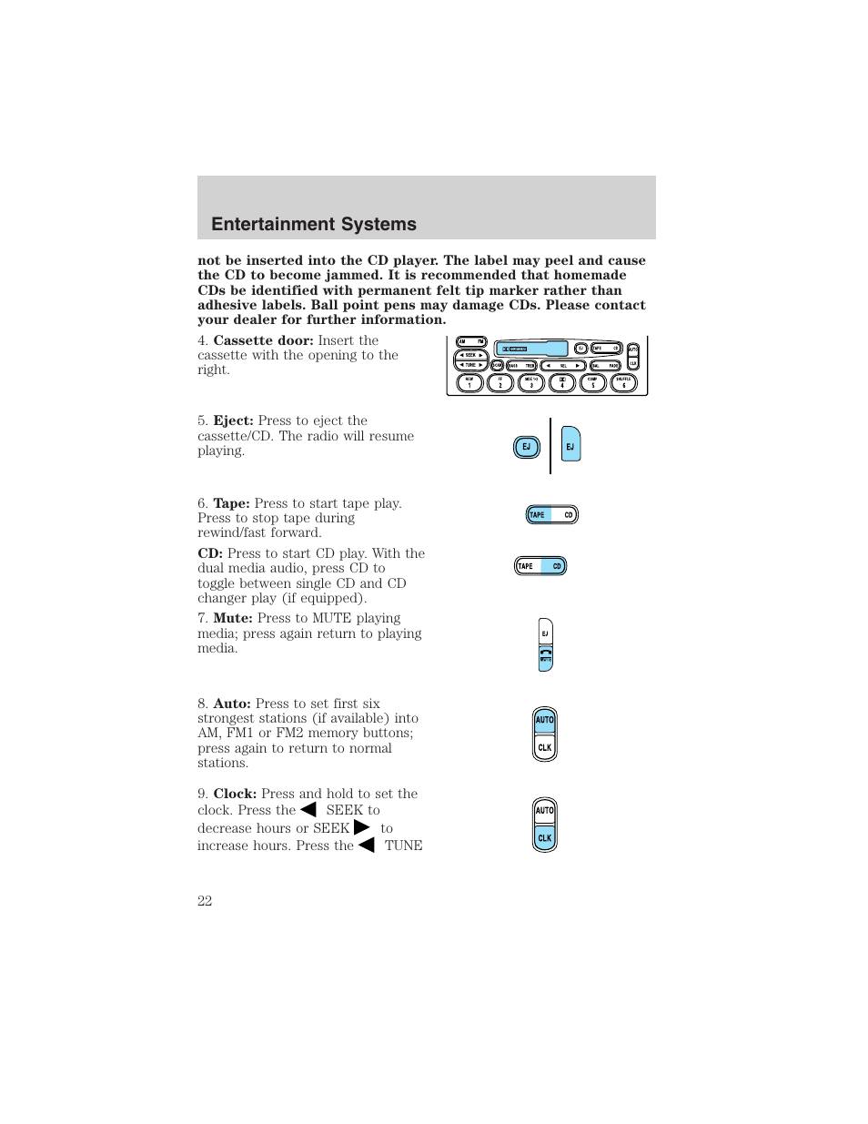 Entertainment systems | FORD 2003 Explorer v.4 User Manual | Page 22 / 280