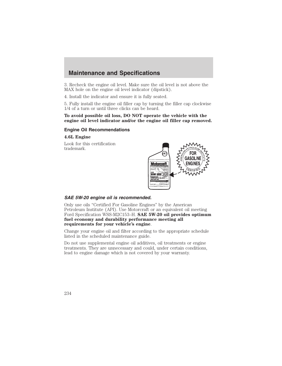 Maintenance and specifications | FORD 2003 Explorer v.4 User Manual | Page 234 / 280