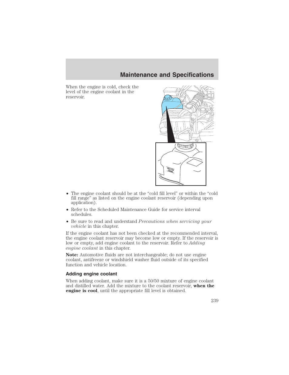 Maintenance and specifications | FORD 2003 Explorer v.4 User Manual | Page 239 / 280