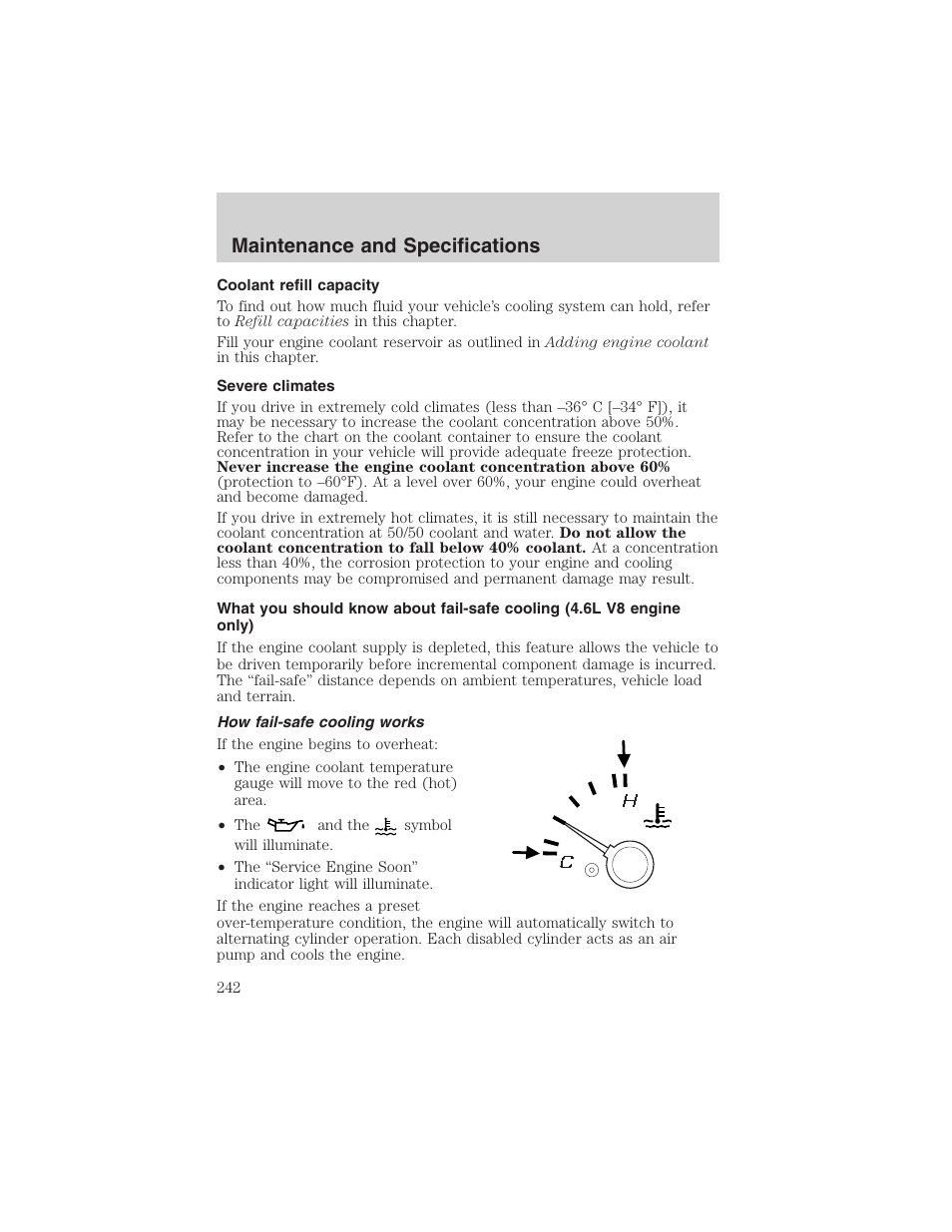 Maintenance and specifications | FORD 2003 Explorer v.4 User Manual | Page 242 / 280