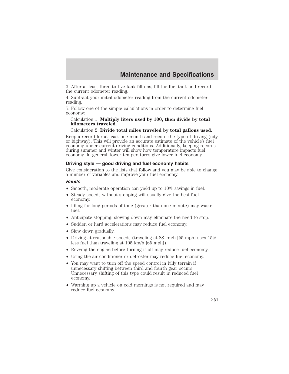 Maintenance and specifications | FORD 2003 Explorer v.4 User Manual | Page 251 / 280