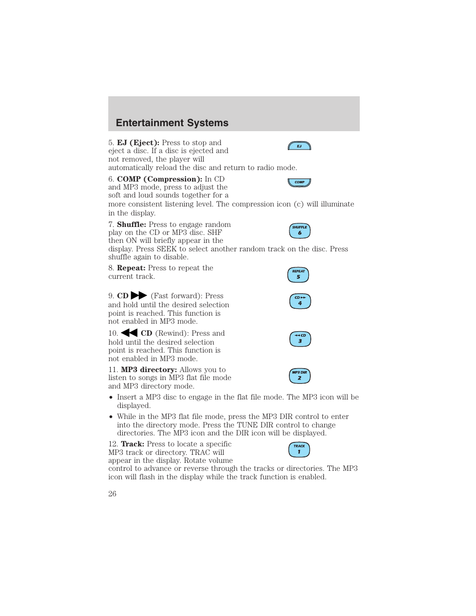 Entertainment systems | FORD 2003 Explorer v.4 User Manual | Page 26 / 280