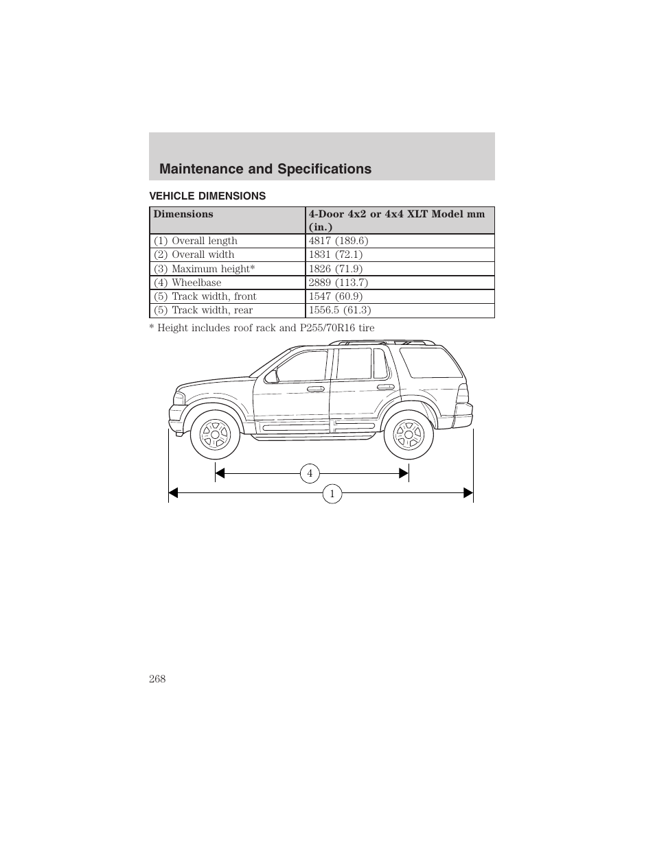 Maintenance and specifications | FORD 2003 Explorer v.4 User Manual | Page 268 / 280