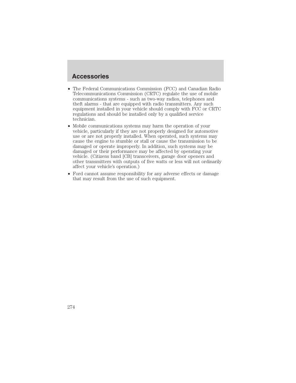 Accessories | FORD 2003 Explorer v.4 User Manual | Page 274 / 280